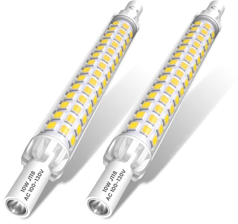 Bonlux R7S J118 LED Light Bulb, 118mm 10W T3 J Type Linear Double Ended Floodlight Bulb, Non-dimmable R7S LED Floor Lamp Daylight White 6000K for Work Light, Landscape Light -2Pack