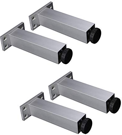 Silent Non-Slip Adjustable Wooden Bed Beam Bed Side Reinforcement Aluminum Alloy Bed Legs,Furniture Bathroom Cabinet Legs Sofa Table Support Legs,6-40cm,with Screws,4pcs (18cm/7.1in)