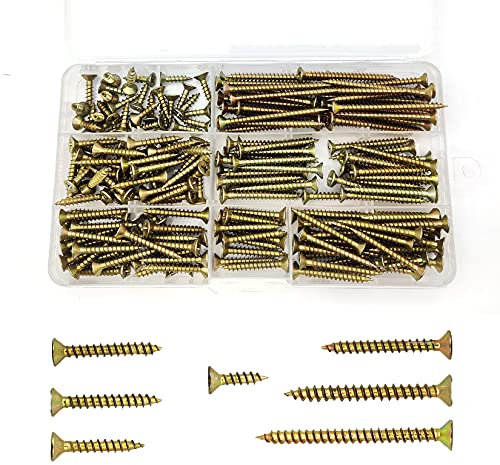 ZWFSDM Self-Tapping Screws - Corrosion Resistant Color Zinc Plated Carbon Steel Screws for Wood/Metal/Plastic - Ideal for Construction,Home Renovation & DIY Projects (M4/250)