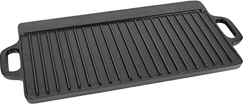 EL Fuego® Grillplatte, hochwertige Grillplatte aus Gusseisen, mit Riffelung, für Fleisch und Grillstücke