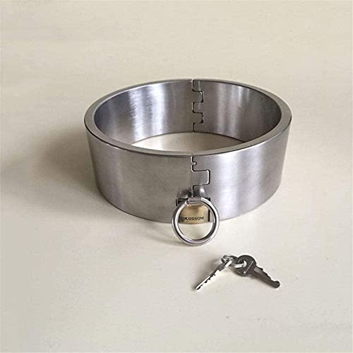 Edelstahl Bondage SM Halsband O-Ring, Abschließbar Sklave Halsbänder Folter/Fetisch/Sklave Collar Fesseln Toys für Paare Frauen Männer,Ø11.7cm