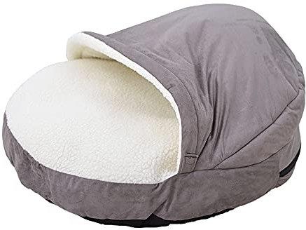 Katzen-/Hundehöhle, 64 cm großer Haustierschlafsack, warmes Haustiernest, Hundebett, abnehmbares waschbares Nest für kleine Hunde, Katzen, Welpen, Kaninchen, Grau