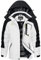 KEFITEVD Winterjacke Damen Warm Funktionsjacke Wasserabweisend Langarm Stehkragen Übergangsjacke mit Zip Taschen zum Snowboarden Skijacke Weiß-Schwarz M