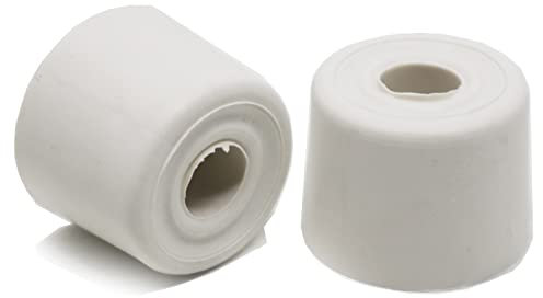 fiXte Medium Wall Floor Mounted Rubber Door Stopper Bump Stop 28mm White Pack of 2