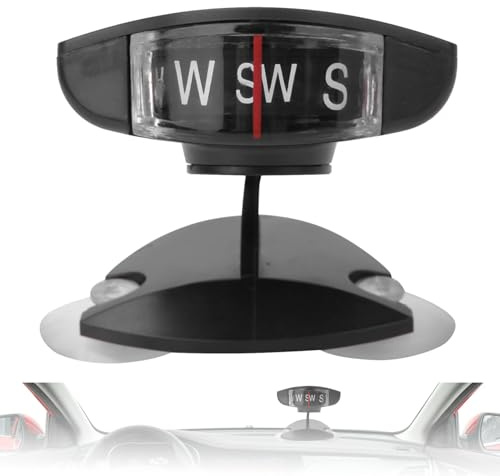 Agatige Bussola di Navigazione per Auto, Bussola a Sfera Elettronica Digitale con Ventosa Guida di Navigazione Direzione per Auto Camion Barche