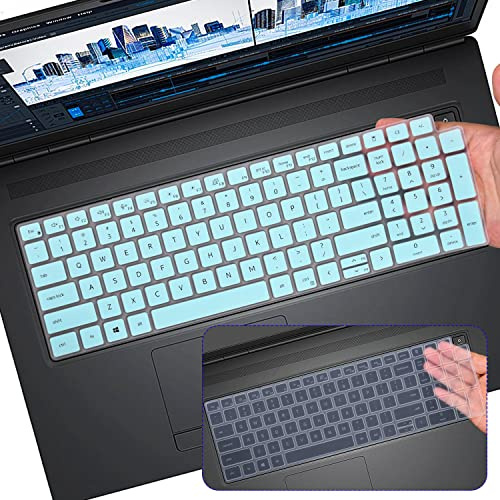 2PCS Keyboard Cover Skin for Dell Latitude 3550 3540 5550 5540 5530 5531 5520 5521, 15.6 Dell Precision 3590 3591 3580 3581 3570 3571 3560 3561 Keyboard Protector, Mint+Clear