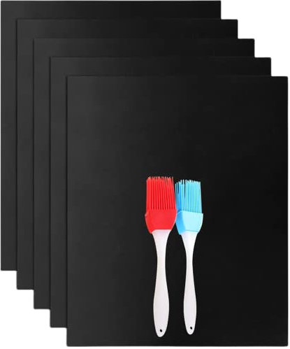 RANRAO 5 Stück Grillmatte Grillmatte BBQ Antihaftbeschichtung Gasgrill Backmatte Bratfolie 50 x 40 cm