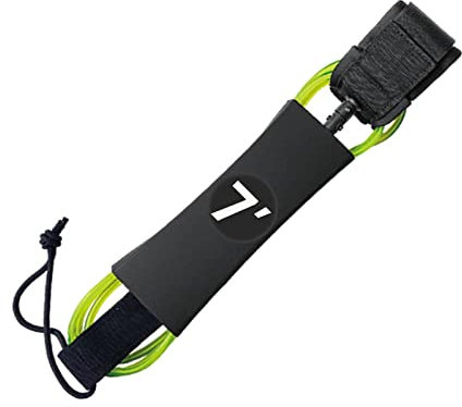 Amagogo Surfbrett-Leine, Surf-Fuß-Seil, Sicherheitsseil, elastisch, gerade, Stand-Up-Paddle-Board-Leine, Surf-Leine, Seil, Gurt für Paddleboarding, Boot, GRÜN, 7Ft