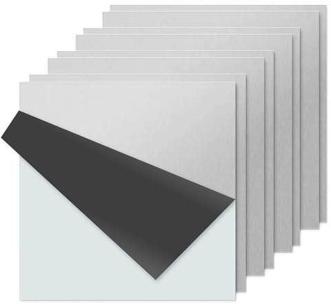 BBYPP 8 piezas de chapa de aluminio 6061 T6 de 20 cm x 20 cm, 4 grosores de 0,5 mm, 0,8 mm, 1 mm, 1,5 mm, placa cuadrada de aluminio para manualidades, modelo, grabado, corte