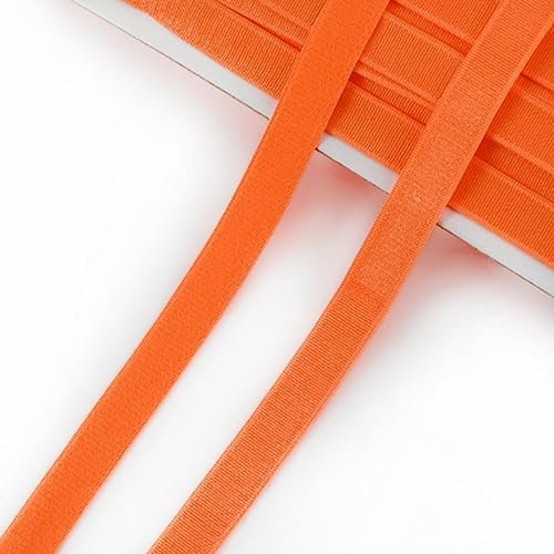 10/20/50 Metri 10mm Colore Nylon Spandex Fasce Elastiche Reggiseno Tracolla Elasticità Trim Biancheria Intima Cintura Accessorio Cucito Fai Da Te-Arancio Fluorescente,10mm,50Meters