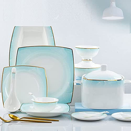 Juegos de cena de mesa, juego de vajilla de cerámica de 56/60 uds, platos, platos, juego de servicio de cena de combinación de cerámica