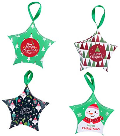 Abaodam 12er-pack Weihnachts-süßigkeiten-leckerli-boxen Lebensmittelecht Einzigartige Form Für Party-dekorationen