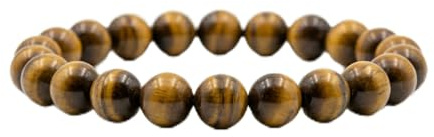 Tigereye armband | 100% äkta naturstenar | bekvämt och elegant | koreanskt elastiskt snöre och smyckeskrin medföljer (Tigereye, 8mm)