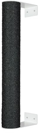 Kratzbaumland 11 cm Style-Kletterstange Kratzstange Wandelement für Katzen (80 cm, Schwarz)(Weiß, Metall)