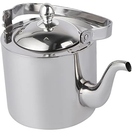 Tetera de acero inoxidable Tetera pequeña Teteras para estufa Olla hirviendo de agua Tetera pequeña con infusor Tetera Tetera con cuello de cisne Tetera Silbato de acero inoxidable Viaje con tapa