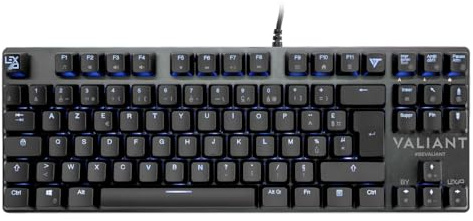 Lexip Valiant - Stellar TKL Pro - Clavier Gamer, Rétroéclairage RGB avec Switches Mécaniques Rouges, Câble USB 1,6m, Français AZERTY - Noir