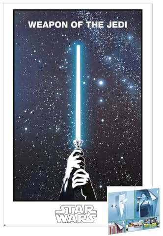 Star Wars – Weapon of The Jedi – affisch (lyser i mörkret – glöd in the dark – ljussabelaffisch) (storlek: 61 cm x 91,5 cm) (affischer och affischremsor)