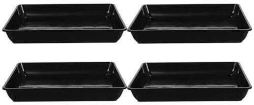 Toddmomy 4Pcs Plant Pot Saucers Square 8.86 Inch Drip Trays for Indoor Outdoor Plants Durable Rectangle Planter Trays to Protect Floors and Collect Water