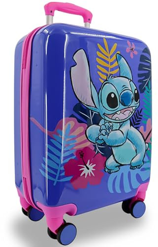 Disney - Koffer Stitch - Trolley Reisekoffer für Kinder - Kinderkoffer - Kindergepäck - Kinder Koffer mit Rollen - Kinder Trolley mädchen - Kindertrolley - Children's Luggage - Reisetrolley Kinder