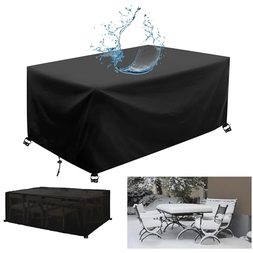 AJALGZ Cubierta para mesa de jardín, 135 x 90 cm, resistente al invierno, funda protectora para muebles de jardín, 135 x 90 x 50 cm (largo x ancho x alto)