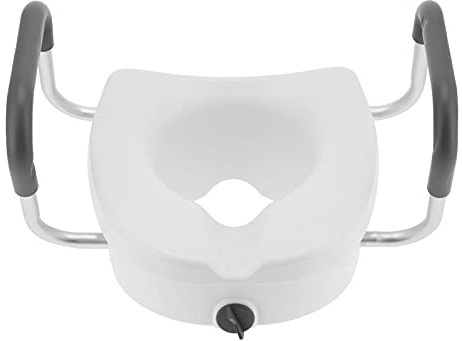 Hyuduo Sedile WC Rialzato con Bracciolo Regolabile Antiscivolo per Anziani, Donne Incinte e Disabili - Supporto Sicuro, Accessorio Essenziale per Il Bagno