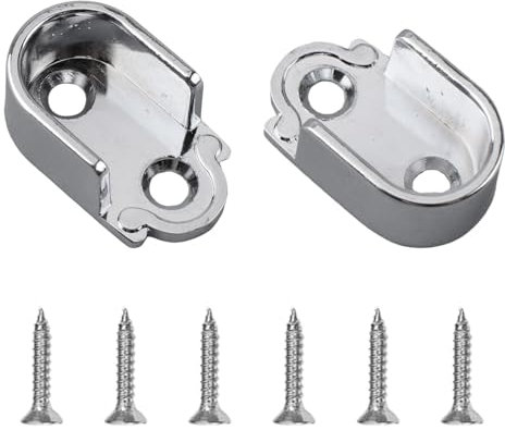INCREWAY Stangenhalter, 2 Stück, Zinklegierung, 16 mm Durchmesser, Wandmontage, Kleiderschrankrohr-Flanschhalterung, Vorhangstangenendstütze, Steckdosen, Flansch