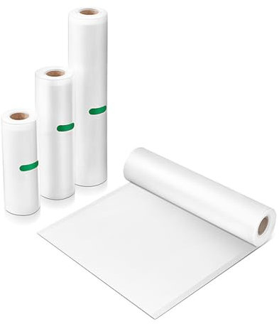 TTSTOIEE Bolsas al vacío para alimentos, 3 rollos, 150 µm | Sin BPA, para selladoras al vacío, conservación de alimentos, cocción al vacío, resistentes al microondas y al calor.(20 x 500 cm)