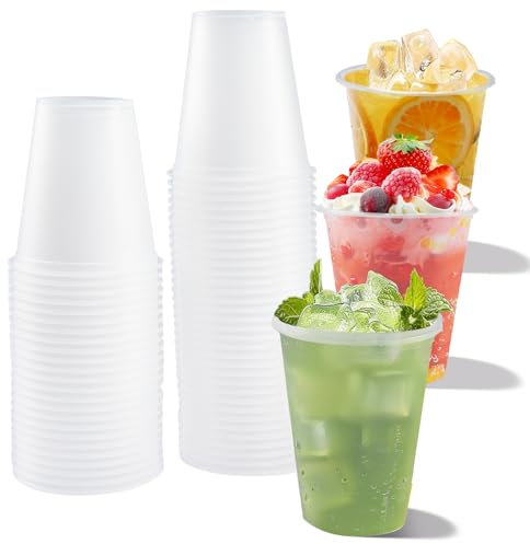 Sinofort 60Pezzi Bicchieri Plastica, 360ML Riutilizzabili Bicchieri Plastica Rigida, Trasparenti Tazze per Feste, Coppe per Vino, Champagne, Bevande, Birra Cocktail Martini Soda