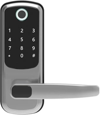 Smart Door Lock Fingerprint Unlock App Temporary Password Convenient USB Charge Remote Control Easy Install(Silver)