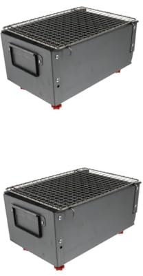 ifundom 2 Pezzi Griglia Elettrico All'aperto Carbone Barbecue Fornello Da Campeggio Griglie Grill Da Campeggio Argento Ferrolega