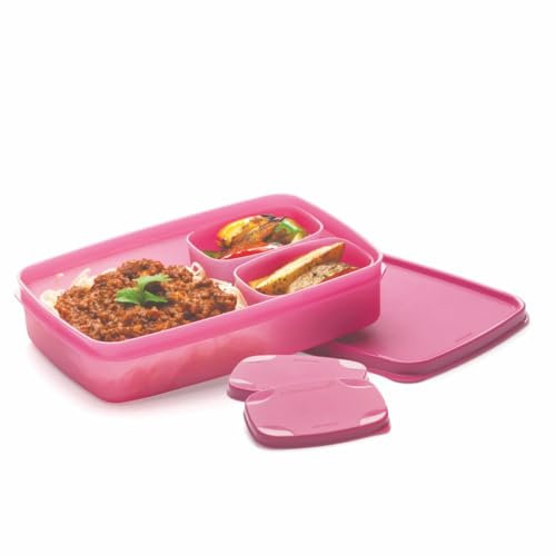 SIGNORA WARE SignoraWARE 3 delar att gå matlåda smart paus 850 ml matlåda med två extra burkar Eco+ School (850 ml 2 x 100 ml) (rosa), 850ml, Plast, Ingen ädelsten