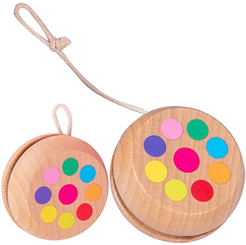 PartyKindom 2stücke Holz Jo-jo Bälle Für Junge Mädchen Runder Schnurball Spielzeug Langlebiges Und Verformungsfreies Lernspielzeug Interessantes Schnurball Spielzeug Für Junge Mädchen Zum