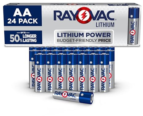 Rayovac 1.5V Lithium AA Batteries (24 Pack), Double A Batteries