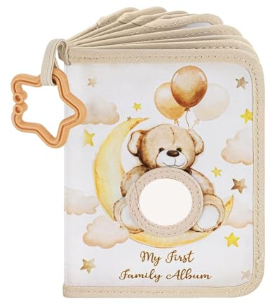 NONDK Álbum de Fotos para Bebés,Libro Suave para Bebés,Libro Fotos para Bebés Primer Año, Álbum para Bebés con Capacidad para Imágenes 4x6 Pulgadas para Álbum de Recuerdos, Baby Shower