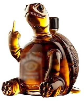 EDXTNKQC Whiskey Karaffe, Desktop Kunststatue, 300 Ml Schildkröten-Whisky-Dekanter-Skulptur, Interessante Tier-Glasflaschen-Ornamente, Schildkröten-Weinspender