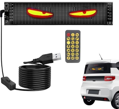 LED-Augen für LKW-Windschutzscheibe – programmierbare flexible Autoaugen | Kfz-Außendekoration für Frontscheibe, Fahrzeuge, Wohnmobile, SUVs, Geburtstag, Bar, Party, Urlaub, Zuhause, Geschäft, Display