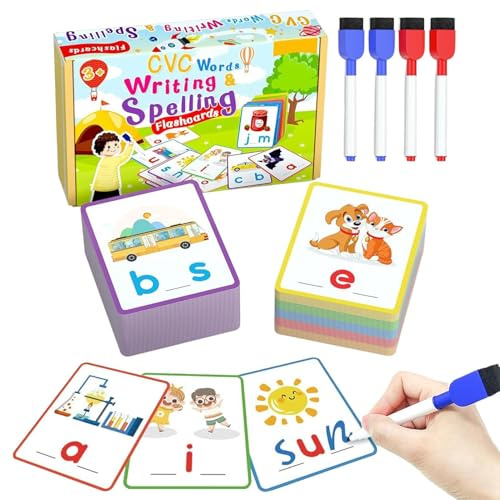 Gioco Di Insegnamento Linguistico: Carte Di Apprendimento Prima Lettera, Strumento Di Tracciamento Parole Per Bambini | Risorsa Pedagogica Miglioramento Abilità Fonetiche Asilo Primario Lezioni