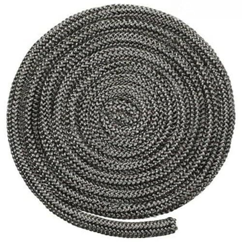 Junta de cuerda de fibra de vidrio negra de 25 mm de diámetro, 2 m de longitud para estufa de leña, junta de puerta de estufa de pellets, compatible con quemador de leña, chimenea, caldera y horno