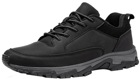 Scarpe da trekking da uomo, in pelle, impermeabili, in pelle scamosciata, classiche, con supporto per l'arco, casual, da corsa, vestibilità larga, per tutte le stagioni, scarpe sportive ortopediche