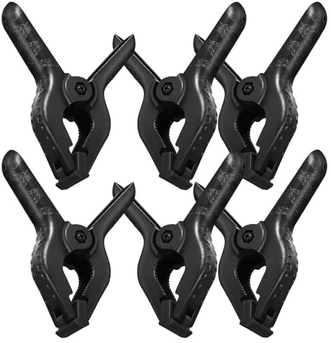 Alipis 6 Abrazaderas Grandes para Fondo de Fotografía Clips para Tela de Fondo 4 Pulgadas Pinzas de Resorte Negras Accesorios Versátiles para Fotografía y Manualidades