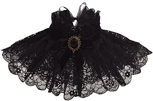 BLESSUME Vintage Lolita-halsband med gotisk punk, ruff, spets, charm, cosplay, tillbehör, svart, en storlek