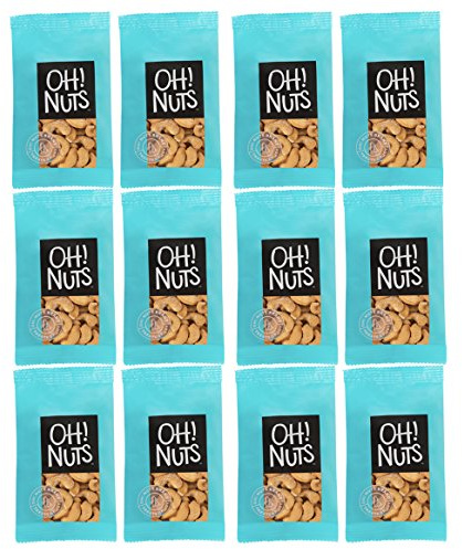 Oh! Nuts Cashews Roasted Salted Individual Nut Snacks for On-the-Go - 12 Convenient Nut Snacks for School - Bulk Nuts Variety - Individual Packs (1.5 oz Each)
