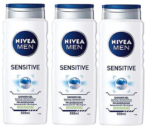 Nivea Men Sensitive Shower Gel Pack of 3 x 500 ml