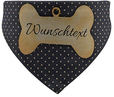 printplanet® - Hundehalstuch mit Name oder Text - Halstuch für Hunde - Layout Hundemarke - Größe S