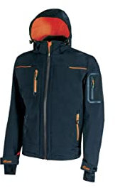 U-Power SPACE, Giacca Softshell, con Cappuccio Staccabile, Tasche Ampie, Full Zip, Antivento, Impermeabile, Tessuto Resistente, Confortevole (DEEP BLUEE - M)
