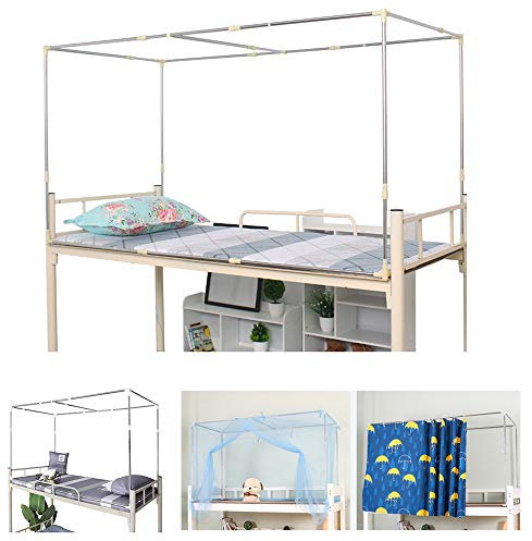 HOXMOMA Ausziehbare Betthimmel-Unterstützung für Einzel- und Doppelbett, Universal-Moskitonetz-Halterung für Studentenwohnheim, Teleskop-Edelstahl-Betthimmel-Gestell