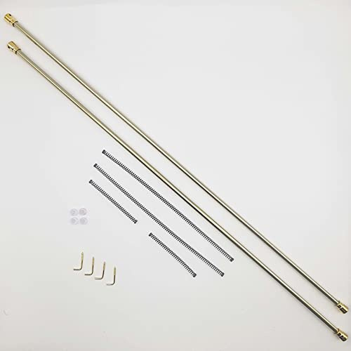 Jumbo Triplex 2 Bacchette Universali con Molla e Ventosa, Acciaio, Oro, 27-40 cm