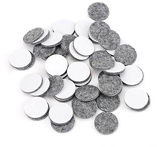 32nd Felt Furniture Feet Pads, Floor Protector with Self Adhesive Back - Round (2.54CM Diameter) - Grey - 48 Pack