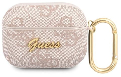 Guess GUA34GSMW - Custodia per AirPods 3, marrone 4G Script Metal Collection