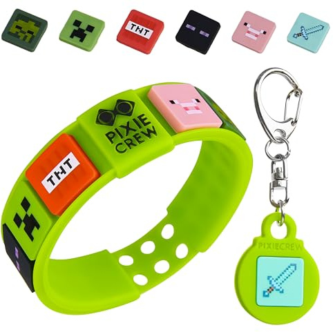 Minecraft Schlüsselanhänger, Stilvolle Schlüsselanhänger Set, Minecraft Figuren auf Schlüsselanhänger Ringe für Jungen, Coole Schlüsselanhänger für Rucksäcke und Schlüssel, Minecraft Geschenke
